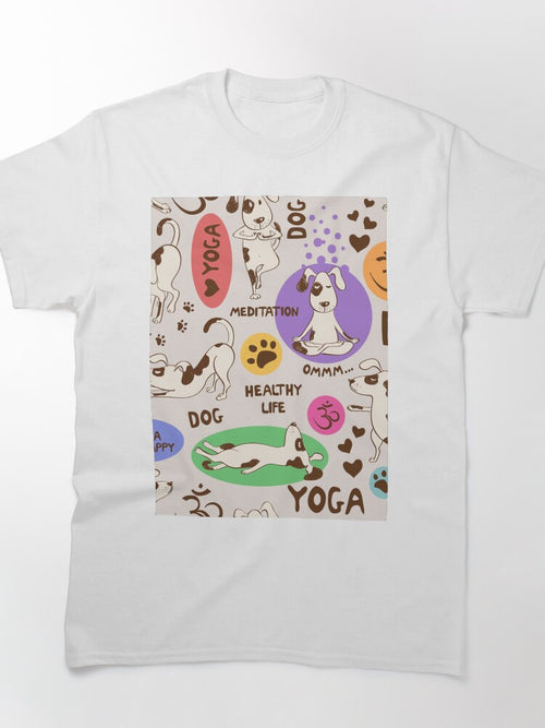 cartoon dog in yoga position Classic T-Shirt