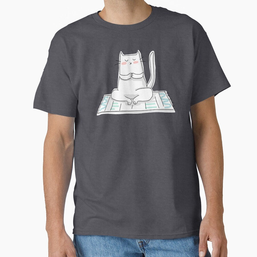 Zen Cat Doing Yoga Classic T-Shirt