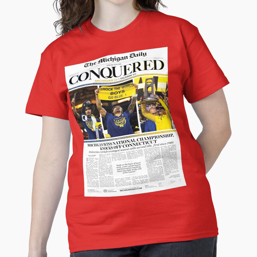 The Michigan Daily Front Cover 4/8/26 (Men's Basketball National Champions) Classic T-Shirt