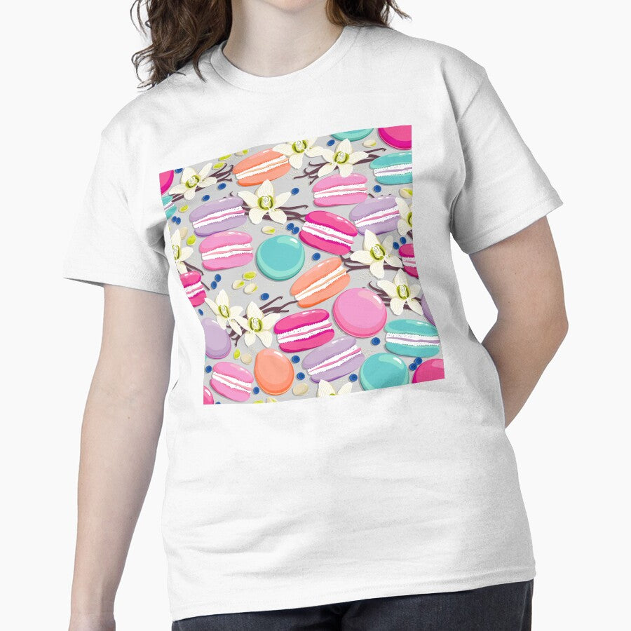Macaron and vanilla, Gray background Classic T-Shirt