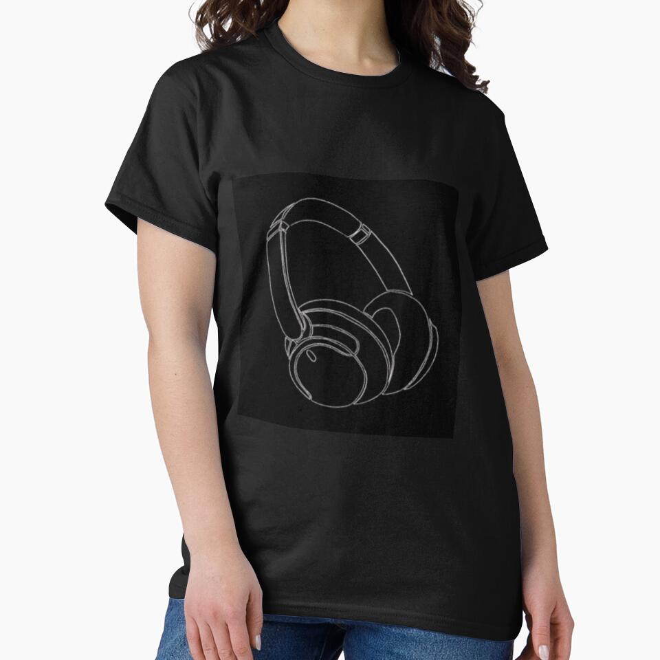Headphones drawing simple Classic T-Shirt